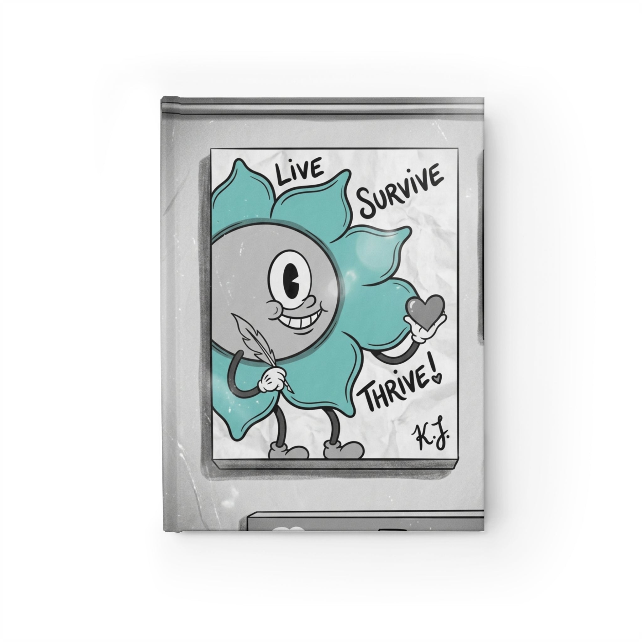 Blue Flower "Live Survive & Thrive”-k.L Ruled Journal
