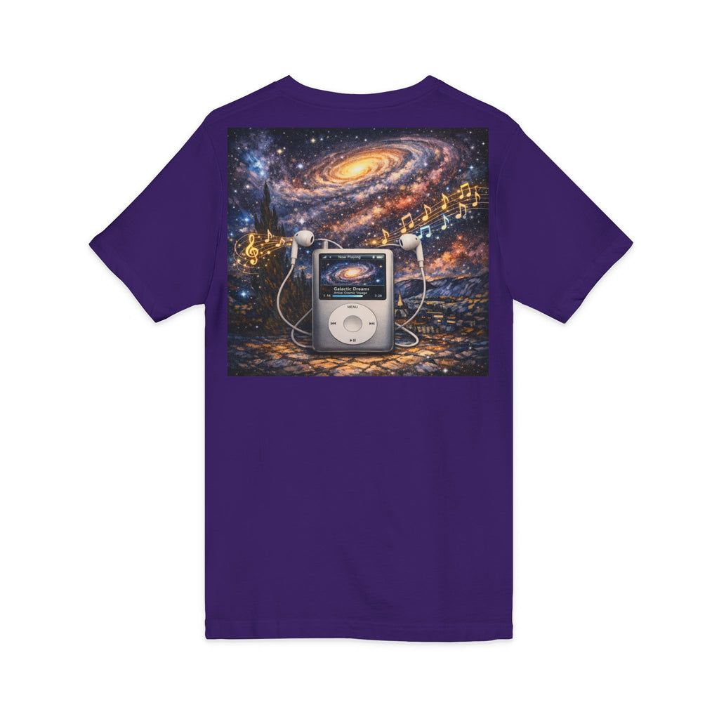 Galaxy iPod Music Tee — Retro Space Music V-Neck T‑Shirt
