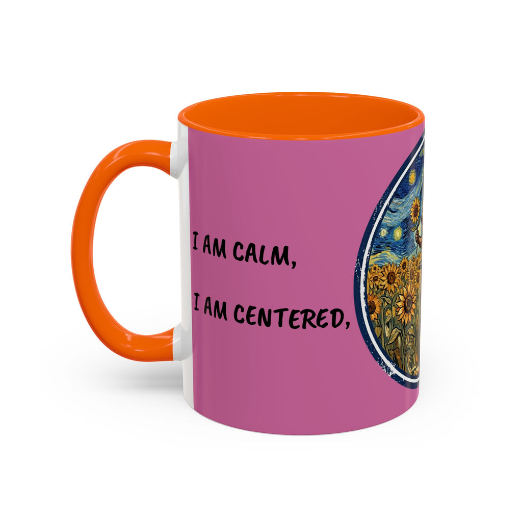 Hedgehog Sunflower Coffee Mug — "I Am At Peace" Accent Ceramic Mug