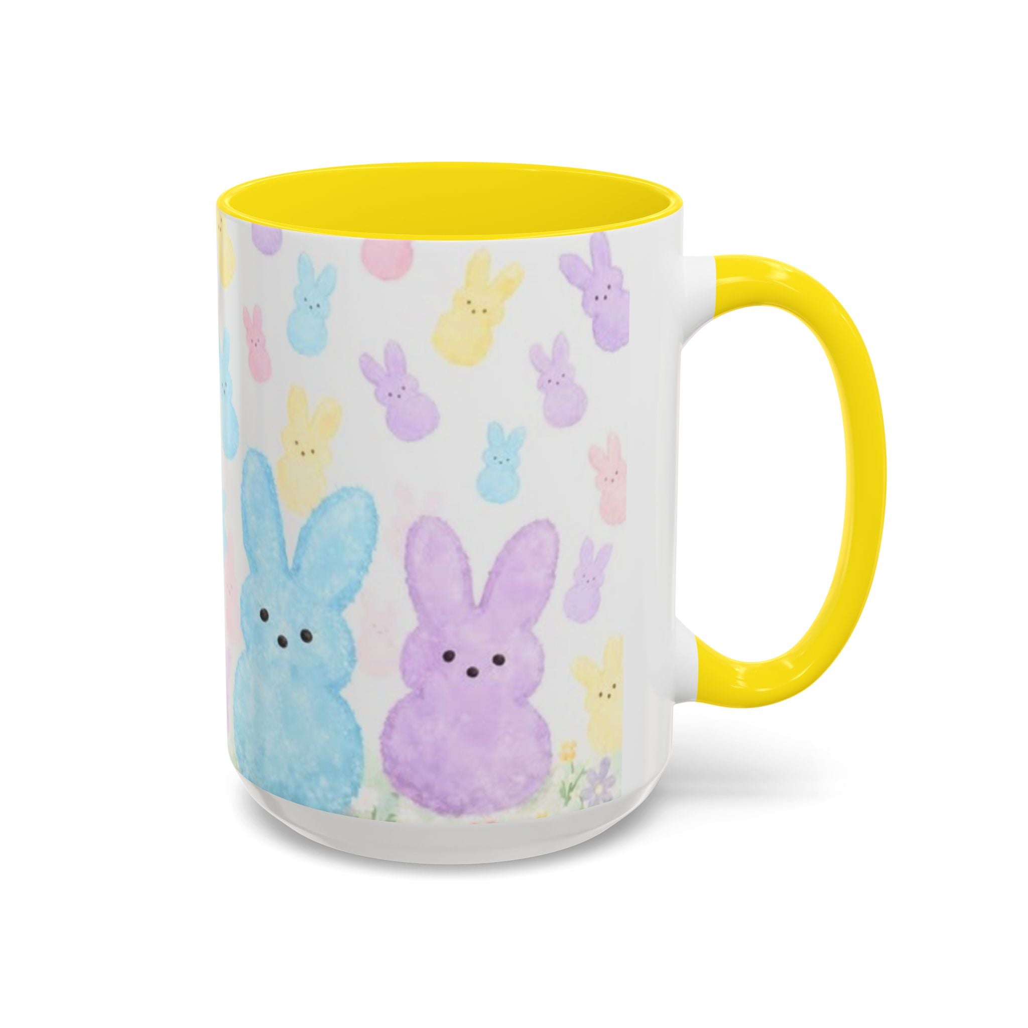 Pastel Peeps Easter Coffee Mug — Cute Bunny Pattern Accent Mug (11/15oz)