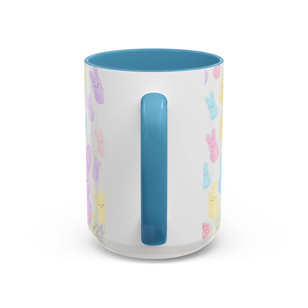 Pastel Peeps Easter Coffee Mug — Cute Bunny Pattern Accent Mug (11/15oz)