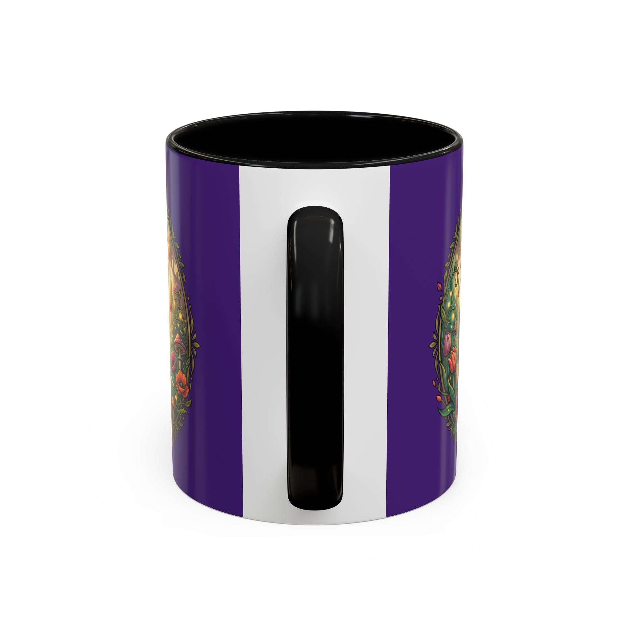 Elephant & Tulips Accent Coffee Mug — Floral Elephant Ceramic Mug (11/15oz)