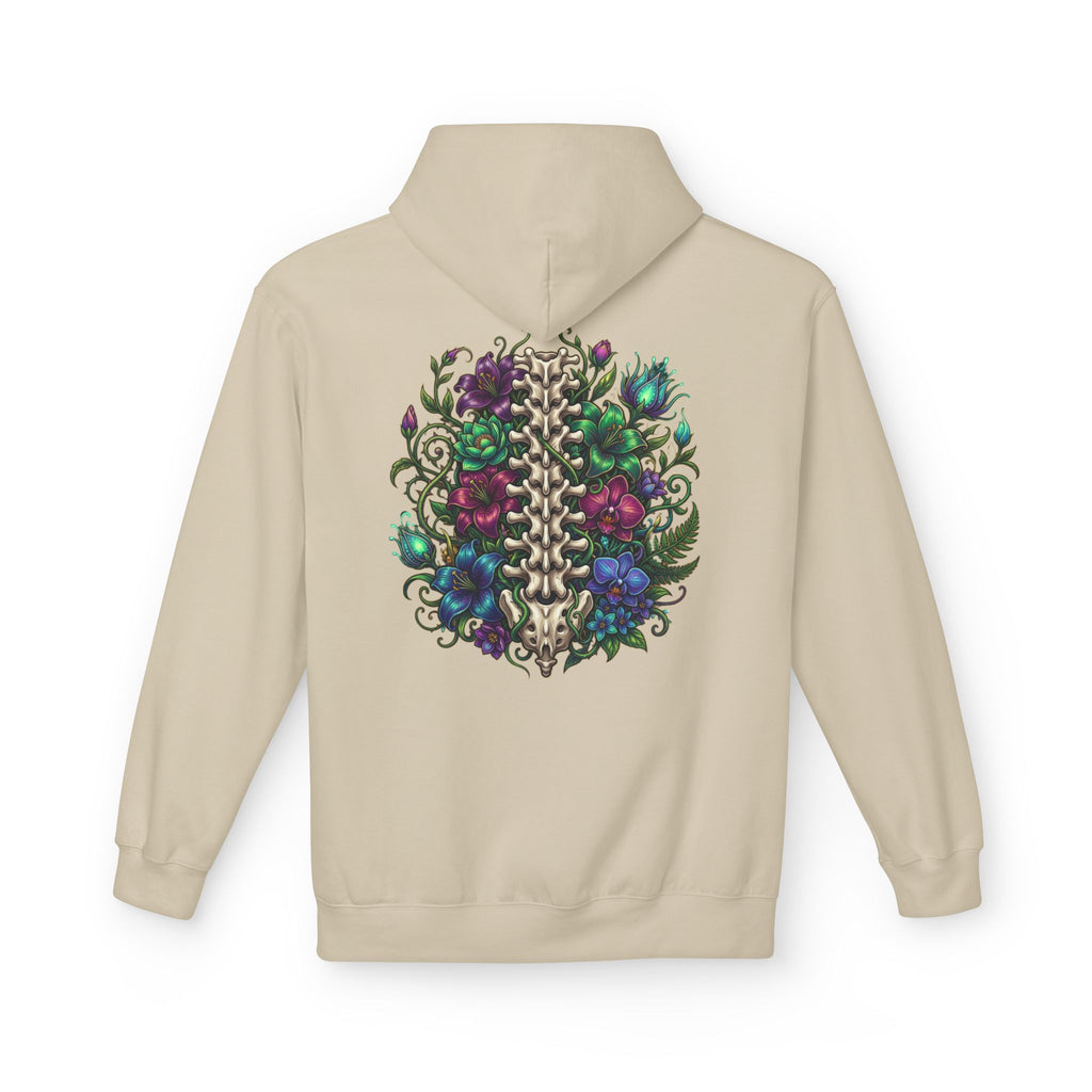 Spine & Blossoms Hoodie — "Soft Heart, Strong Spine!" Graphic Pullover