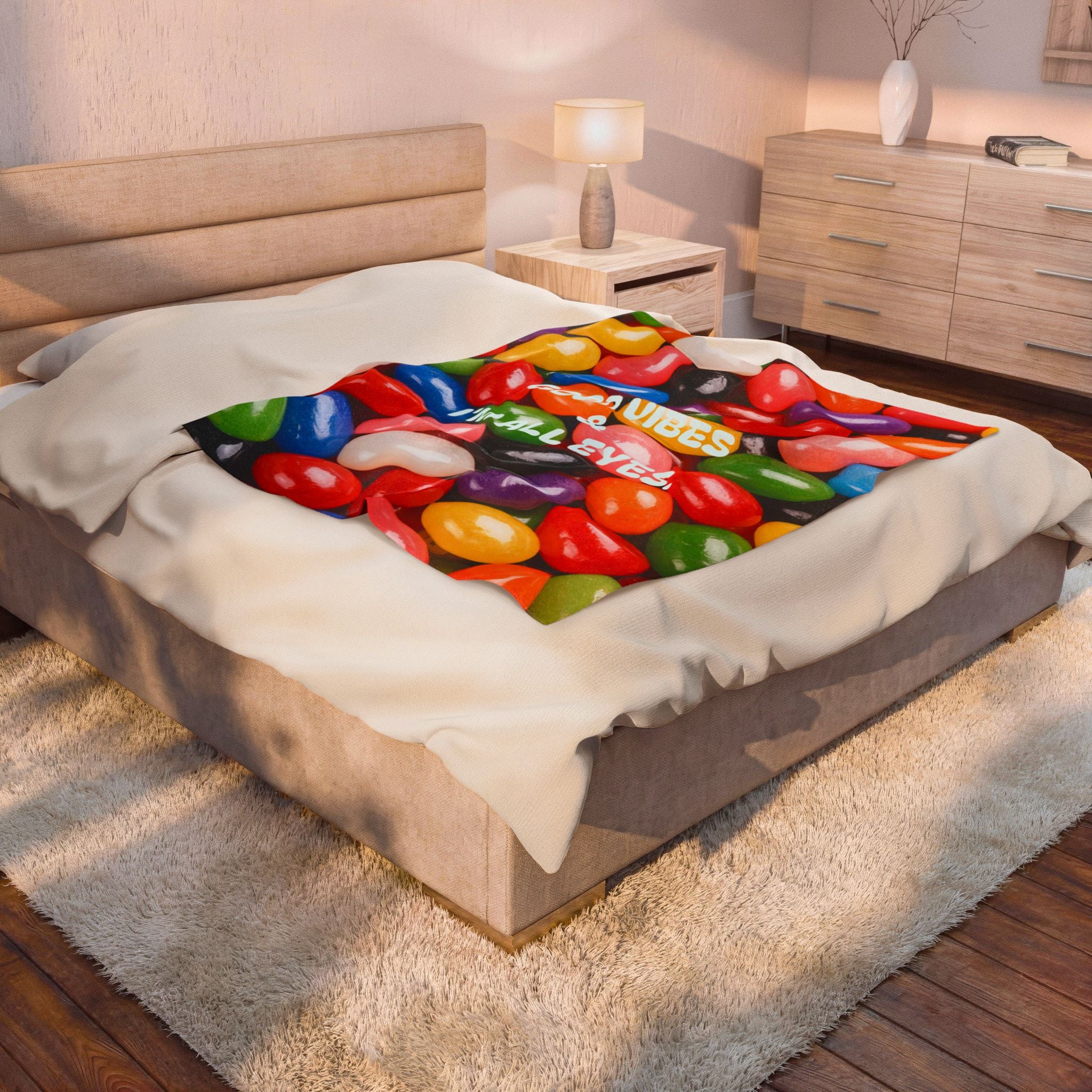Good Vibes "I'm All Eyes" Velveteen Plush Blanket — Kelsie Lynn Sciacca Design