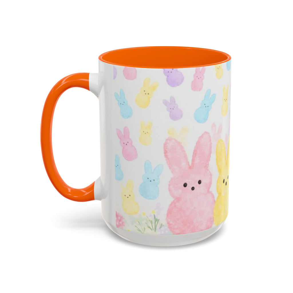 Pastel Peeps Easter Coffee Mug — Cute Bunny Pattern Accent Mug (11/15oz)