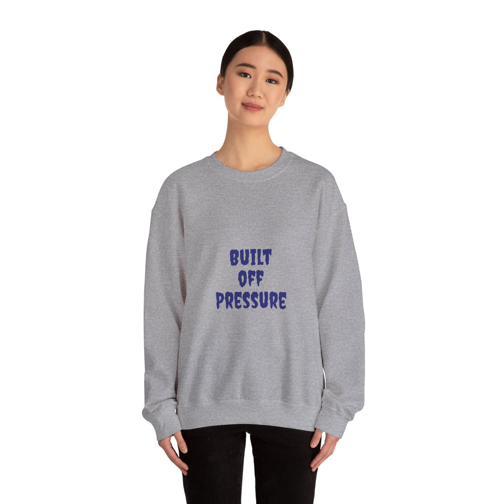 Crewneck Sweatshirt — "Built Off Pressure" Diamond UFO Floral Back Print