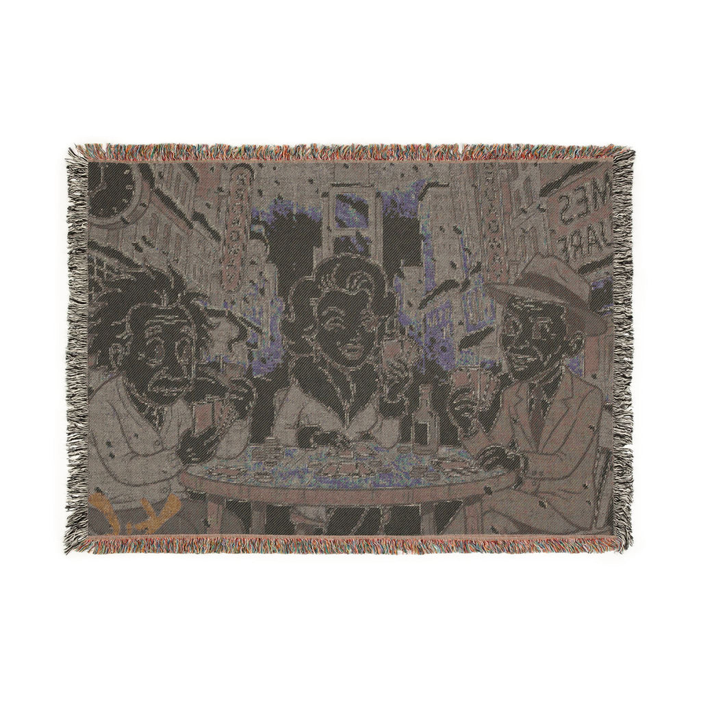 Vintage Movie Night Woven Blanket — Retro Film Stars Throw for Cozy Home & Gifts