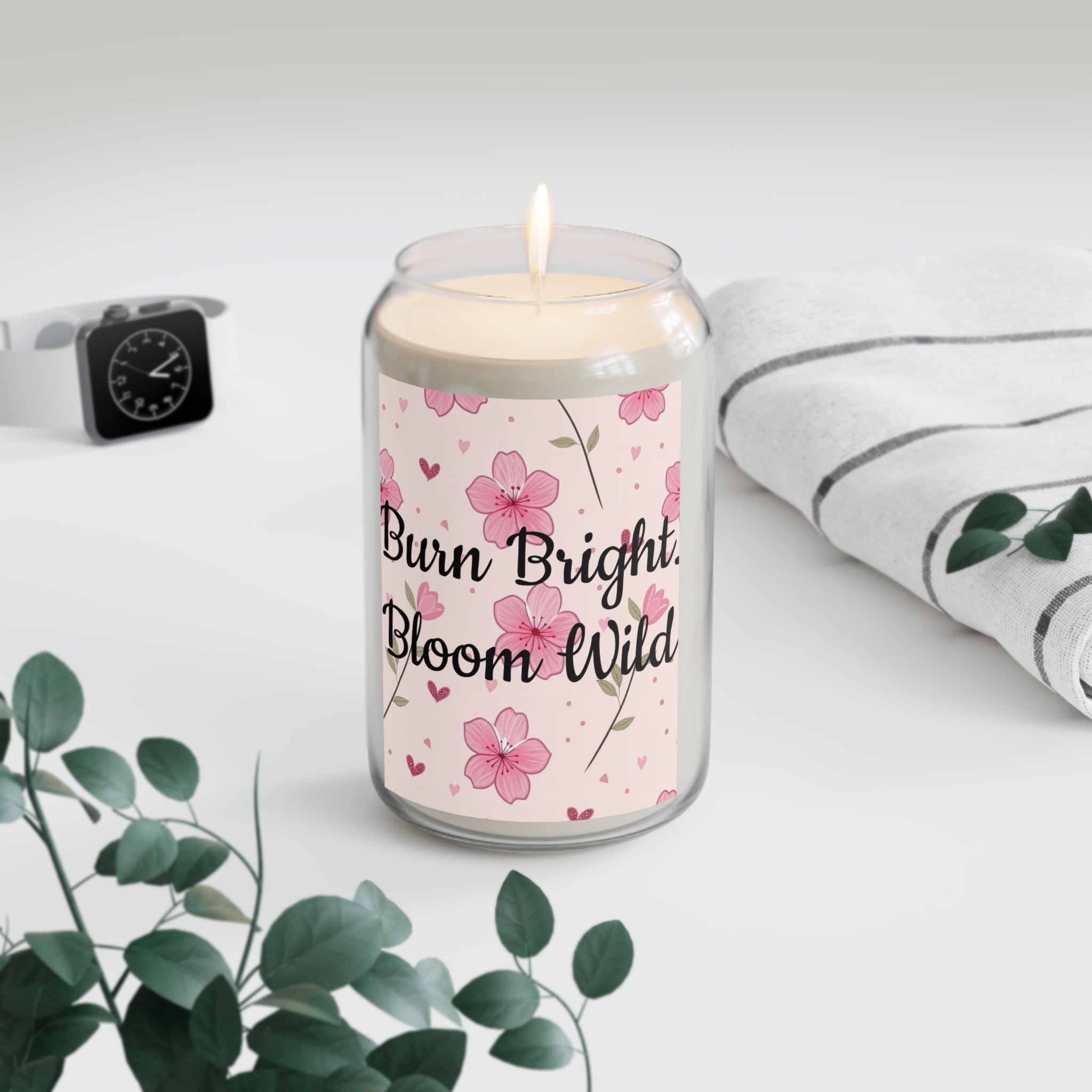 Bloom Wild Soy Candle – "Burn Bright, Bloom Wild" 13.75oz Scented Jar