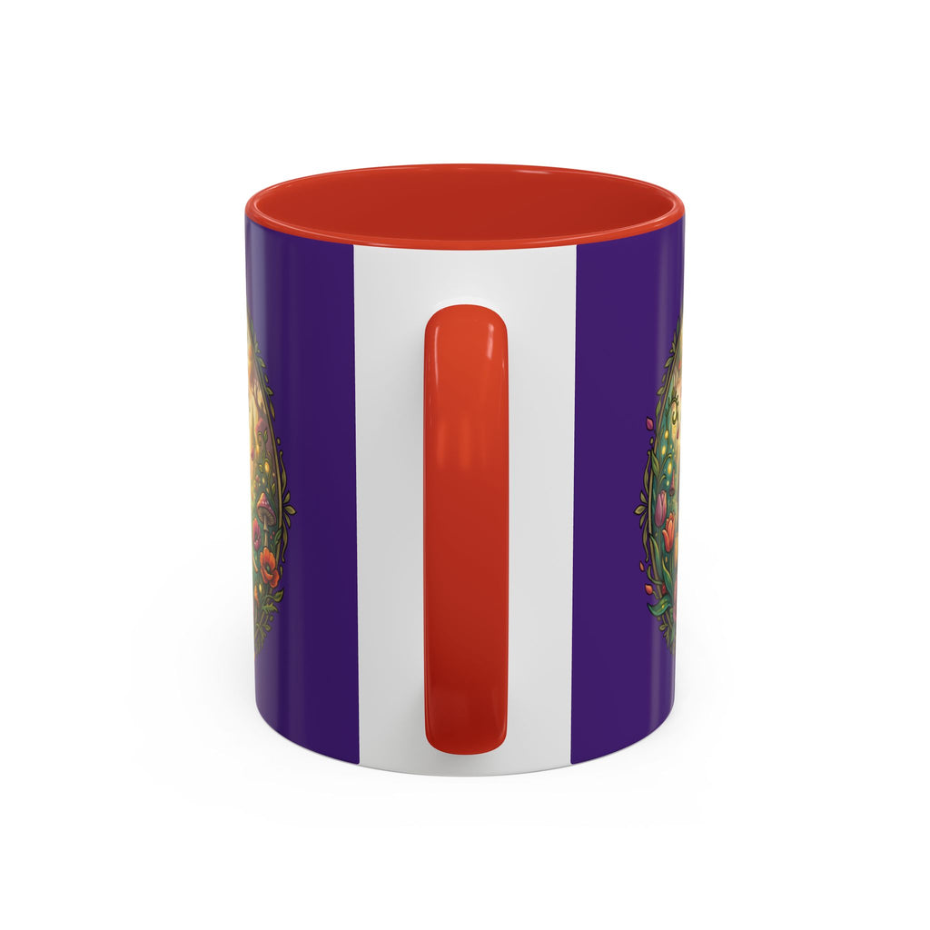 Elephant & Tulips Accent Coffee Mug — Floral Elephant Ceramic Mug (11/15oz)