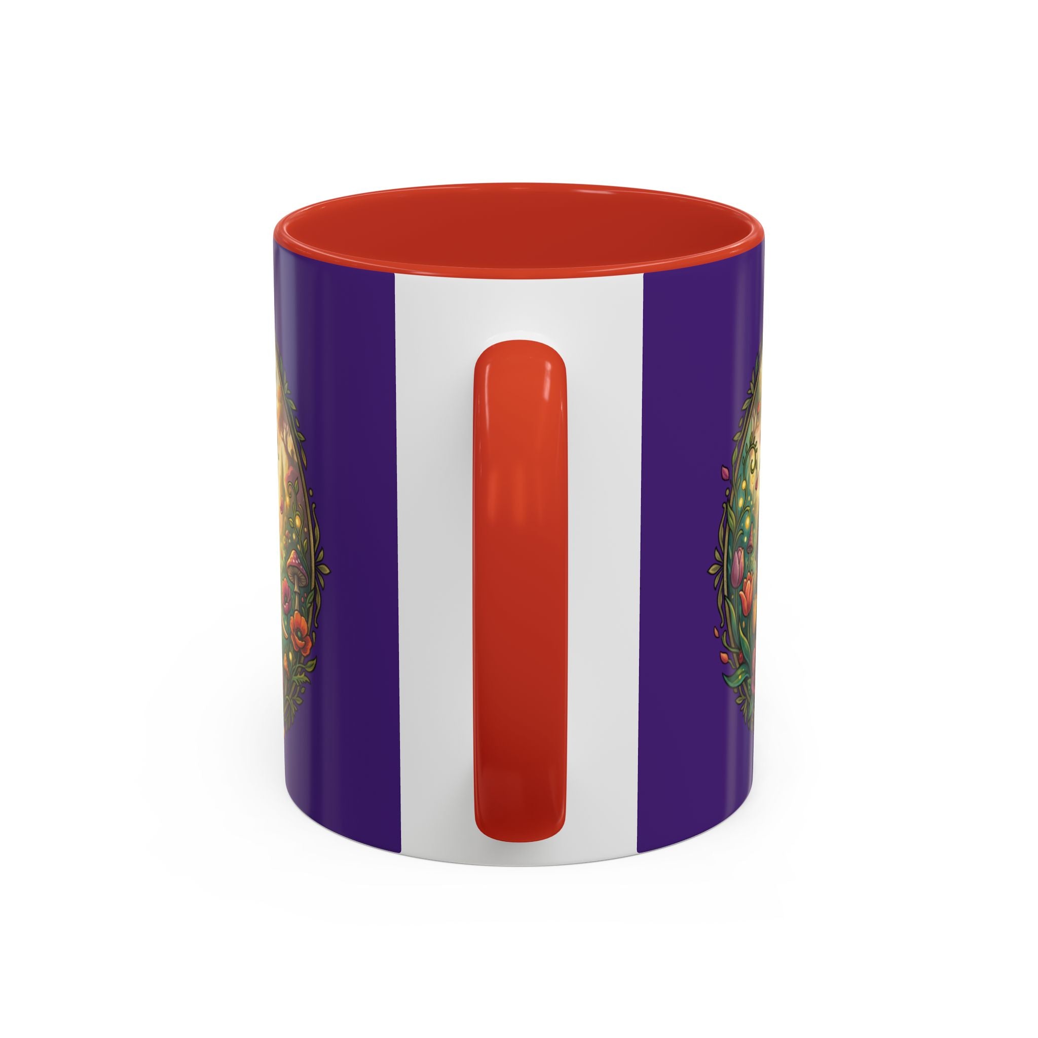 Elephant & Tulips Accent Coffee Mug — Floral Elephant Ceramic Mug (11/15oz)