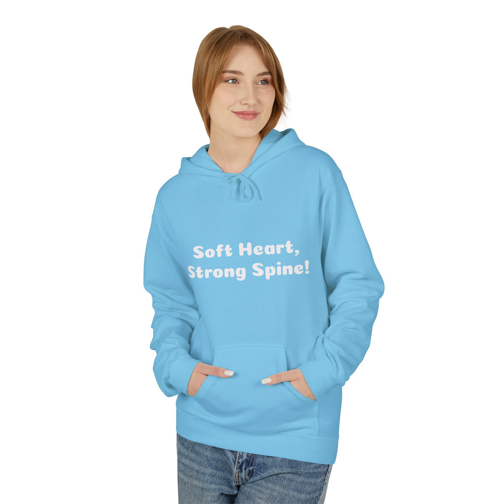 Spine & Blossoms Hoodie — "Soft Heart, Strong Spine!" Graphic Pullover