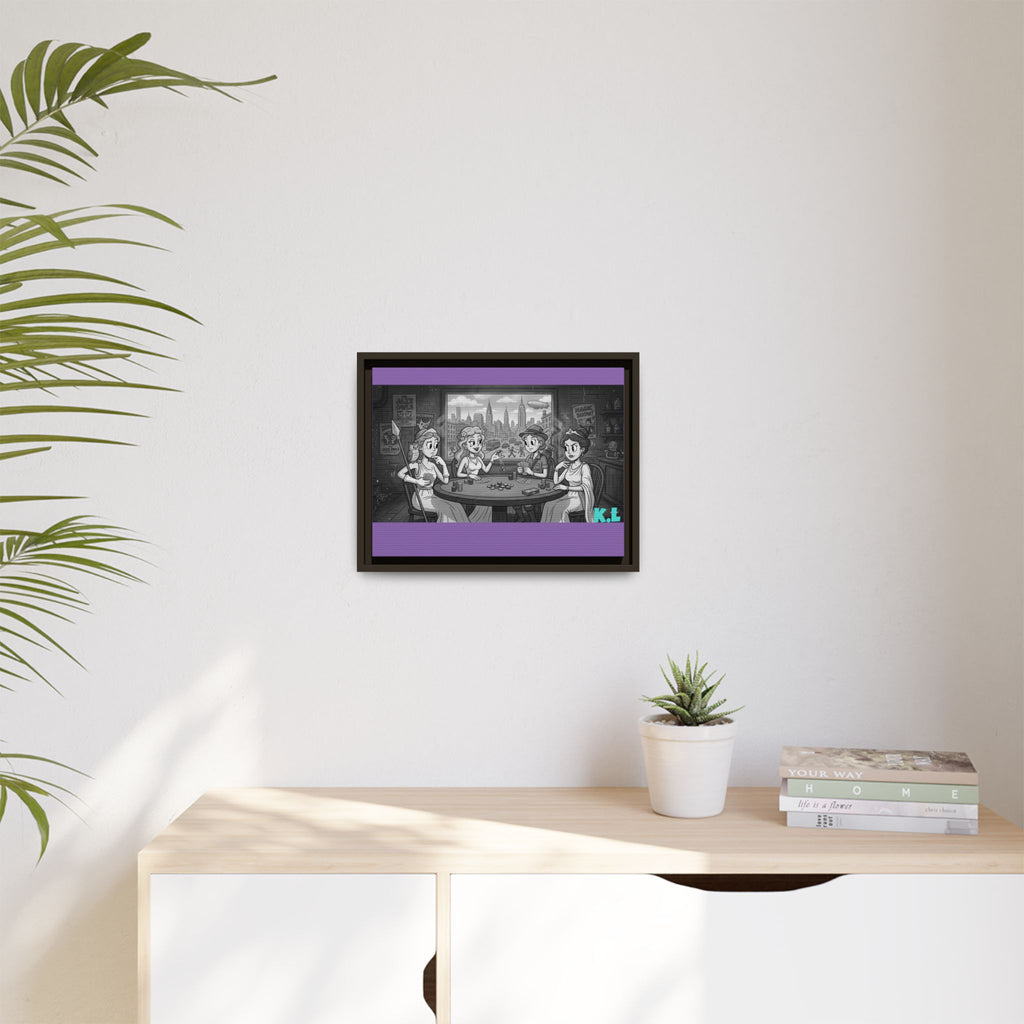 Framed Matte Canvas - Vintage Goddess Poker Night Print