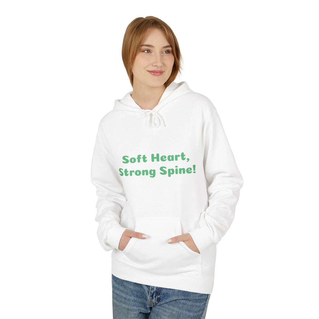 Spine & Blossoms Hoodie — "Soft Heart, Strong Spine!" Graphic Pullover
