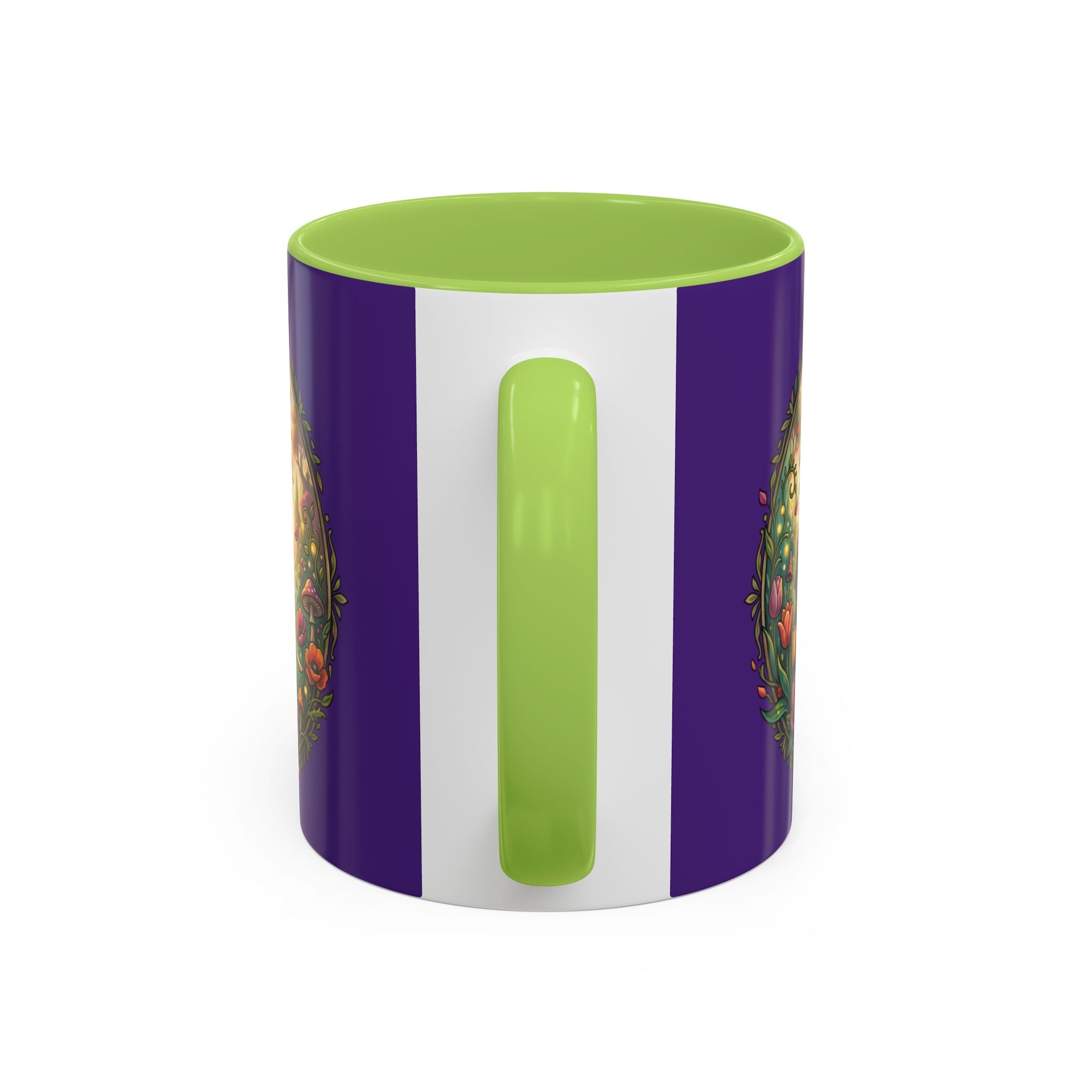 Elephant & Tulips Accent Coffee Mug — Floral Elephant Ceramic Mug (11/15oz)