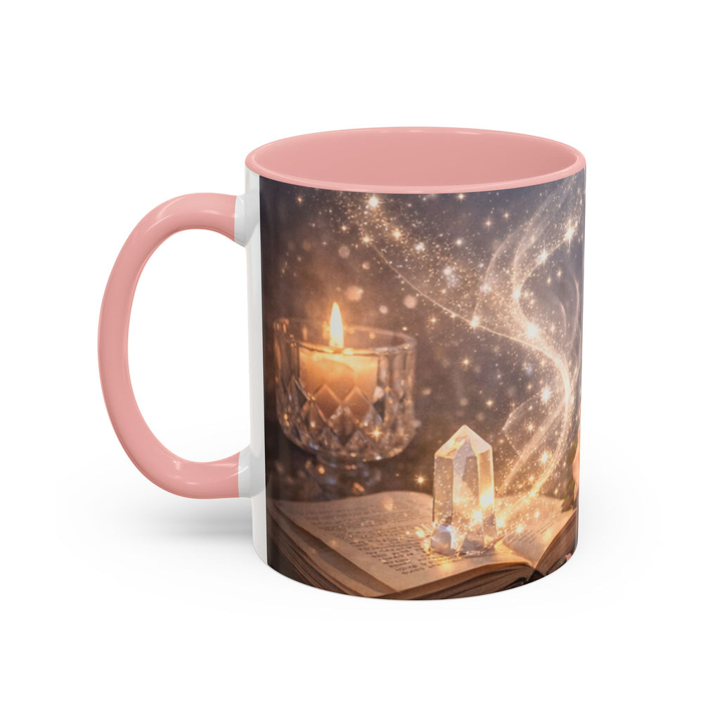 Vintage Rose & Perfume Accent Coffee Mug — Sparkling Floral 11/15oz