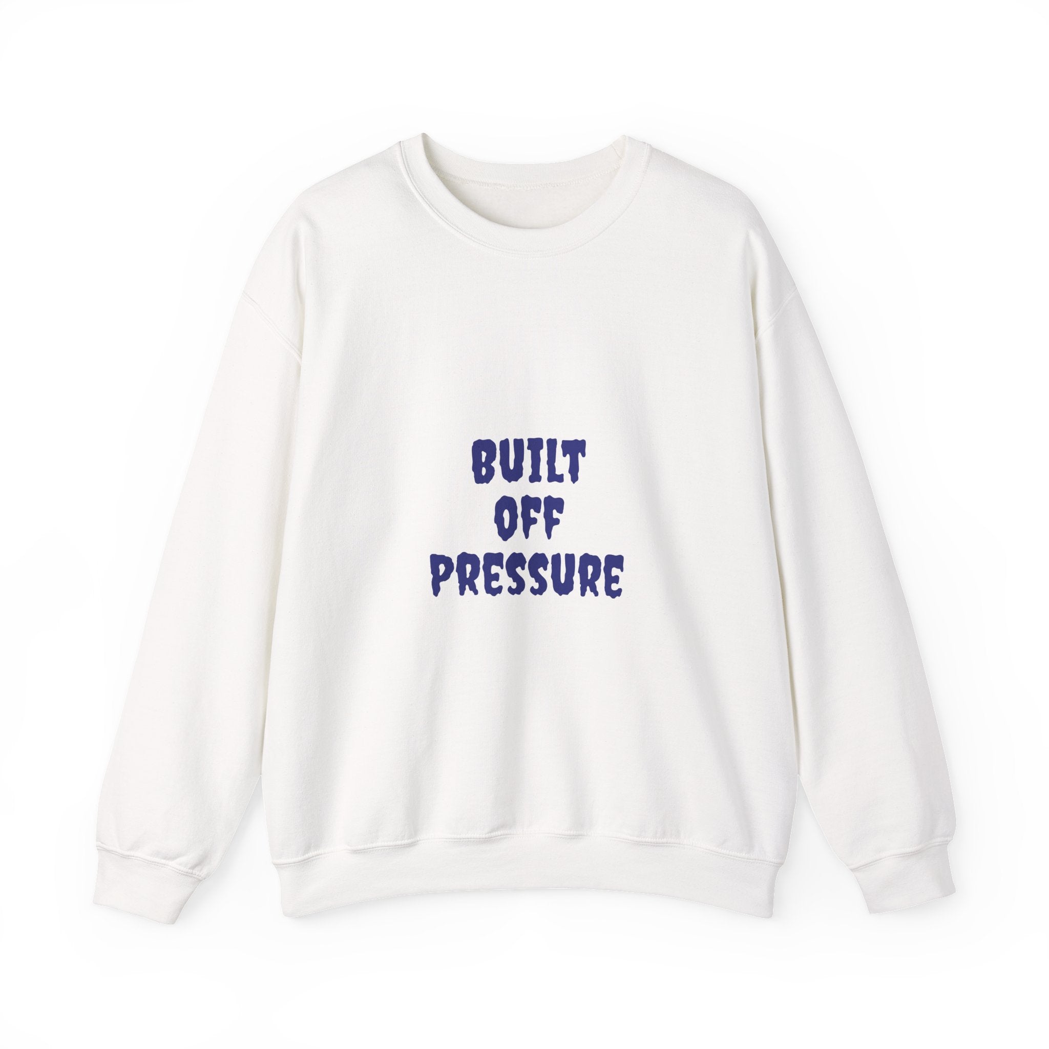 Crewneck Sweatshirt — "Built Off Pressure" Diamond UFO Floral Back Print