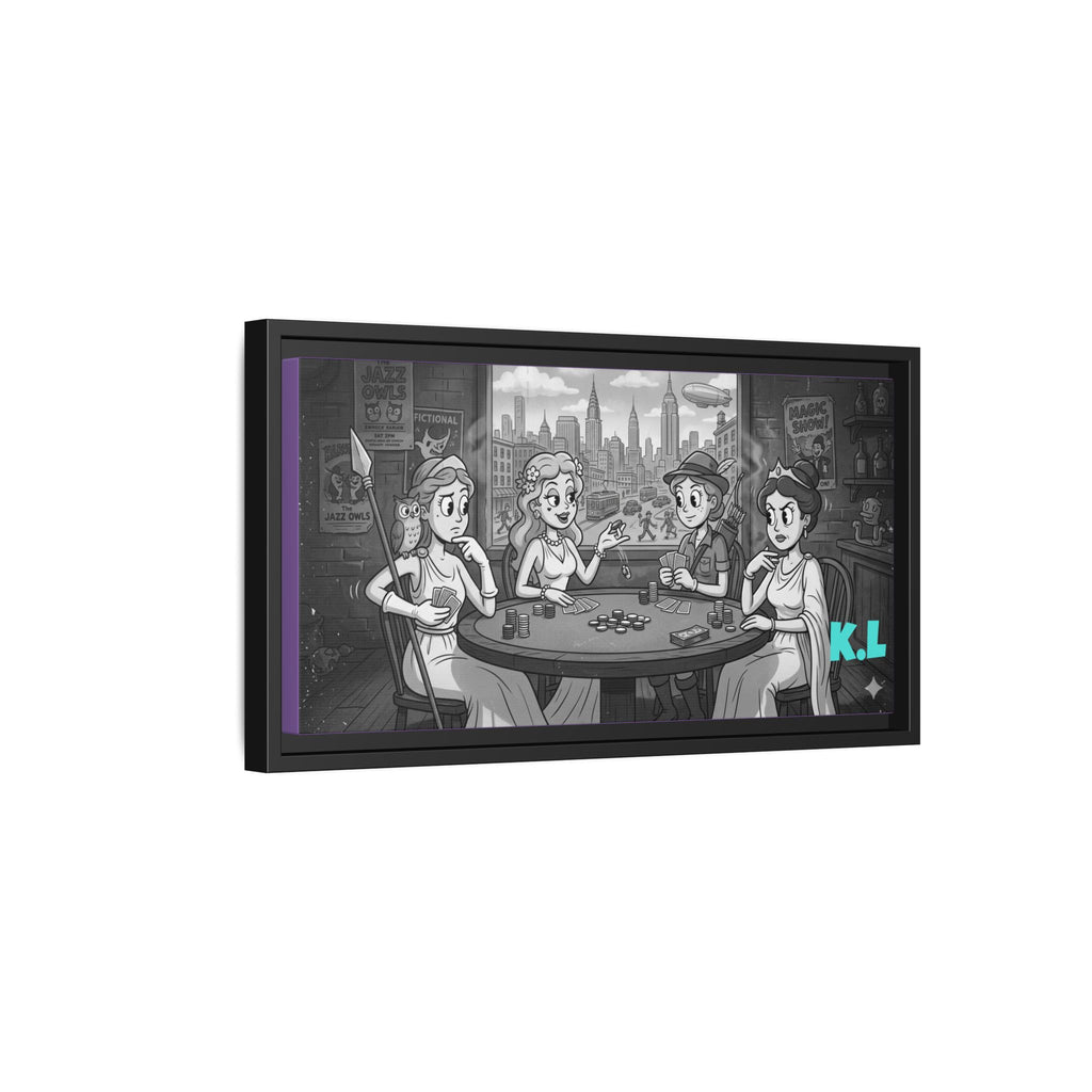 Framed Matte Canvas - Vintage Goddess Poker Night Print