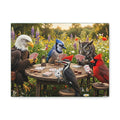 Canvas Wall Art — Woodland Birds Playing Cards Scene