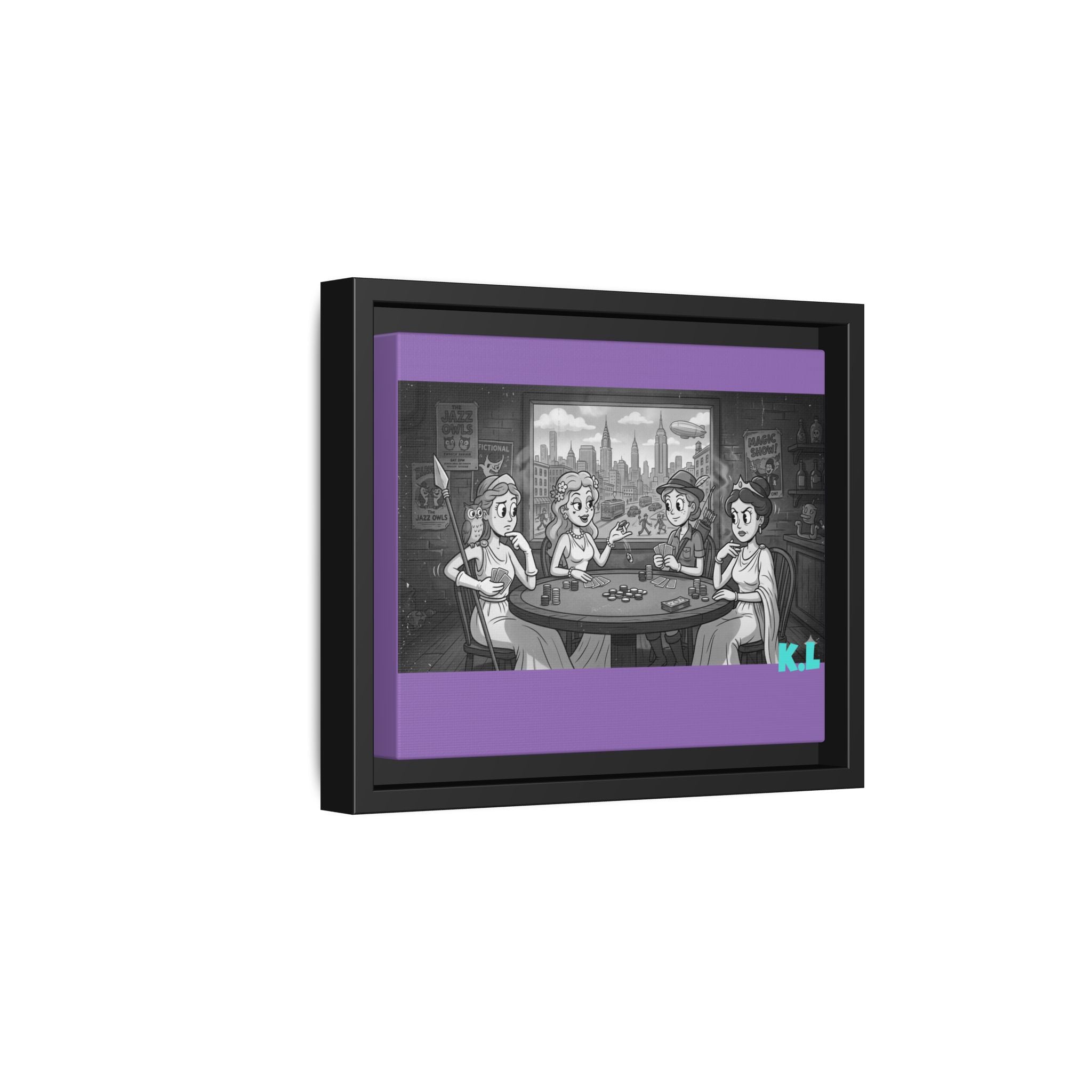 Framed Matte Canvas - Vintage Goddess Poker Night Print
