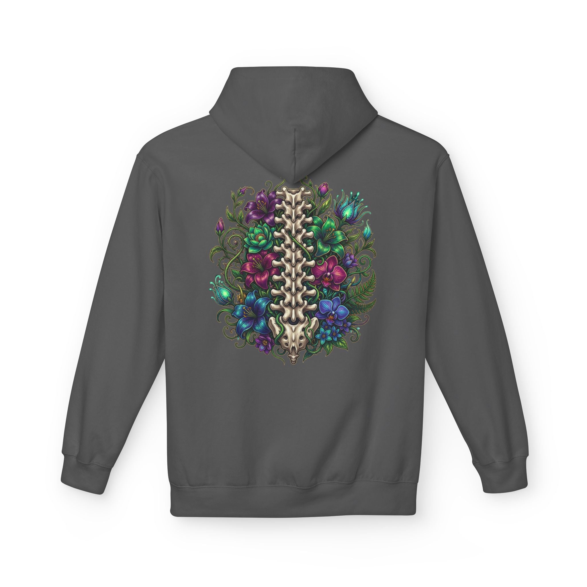 Spine & Blossoms Hoodie — "Soft Heart, Strong Spine!" Graphic Pullover