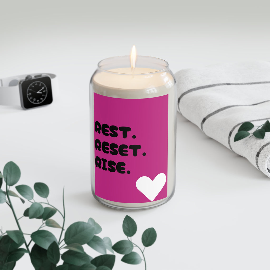 Rest Reset Rise Soy Candle — 13.75 oz Scented Candle with Heart