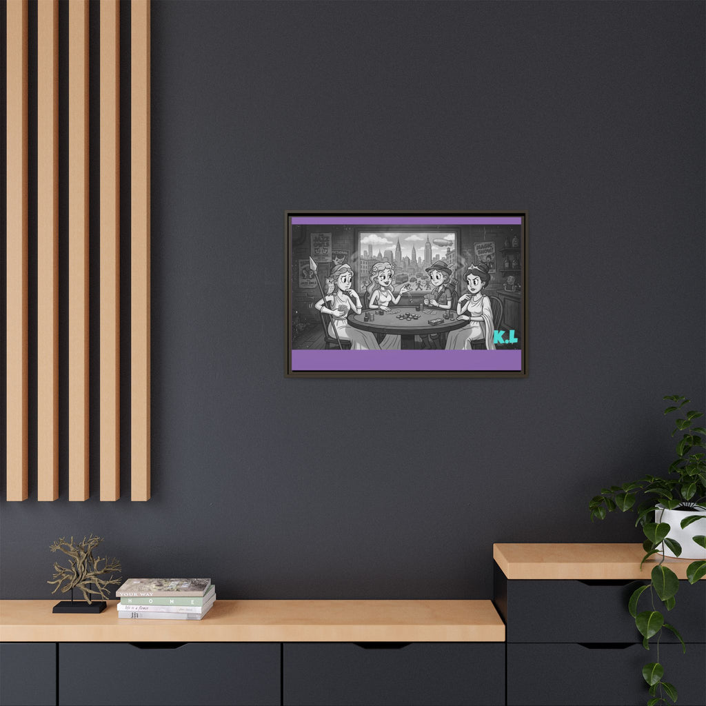 Framed Matte Canvas - Vintage Goddess Poker Night Print