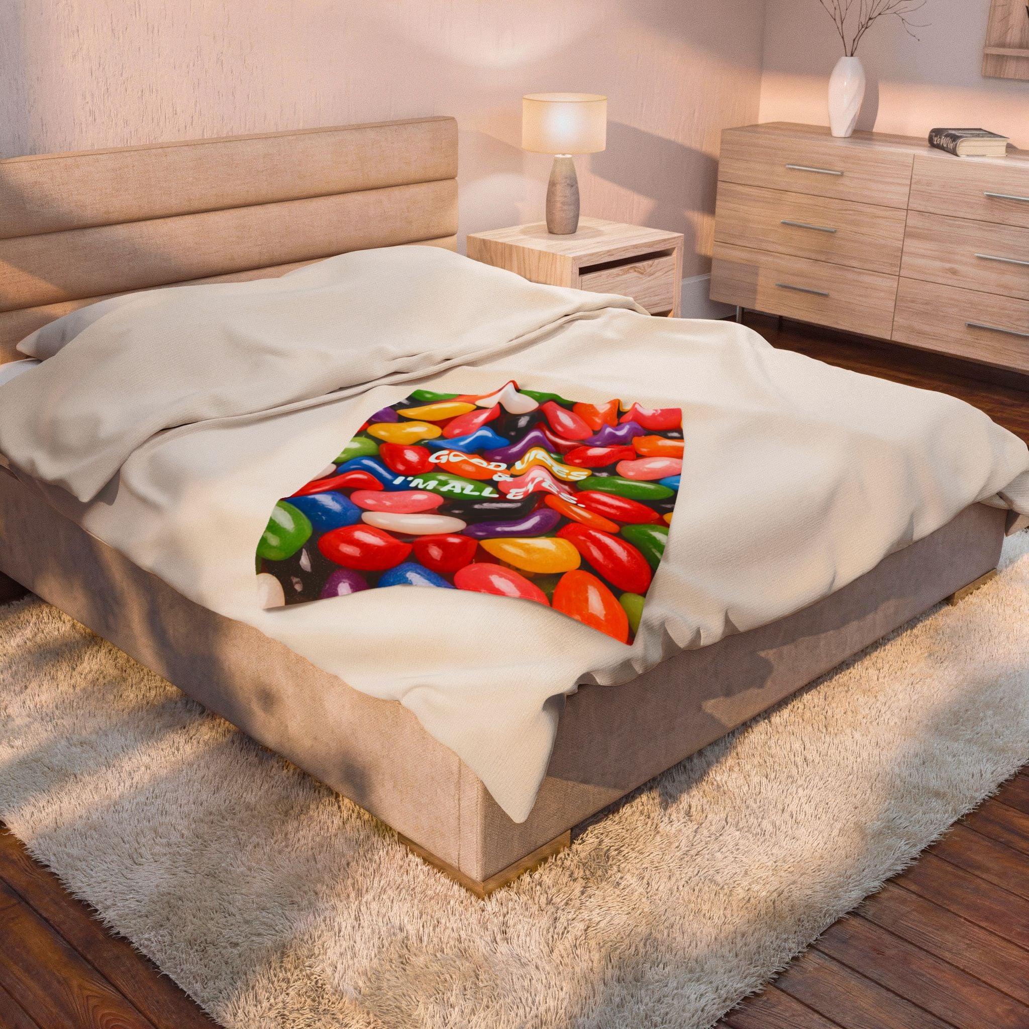 Good Vibes "I'm All Eyes" Velveteen Plush Blanket — Kelsie Lynn Sciacca Design