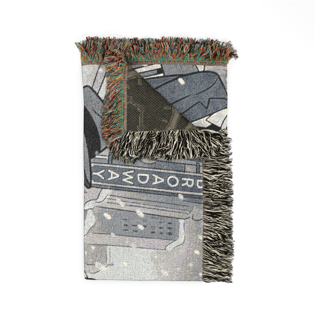 Vintage Movie Night Woven Blanket — Retro Film Stars Throw for Cozy Home & Gifts