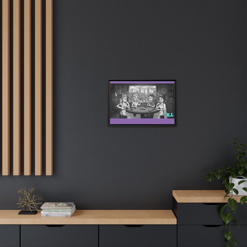 Framed Matte Canvas - Vintage Goddess Poker Night Print