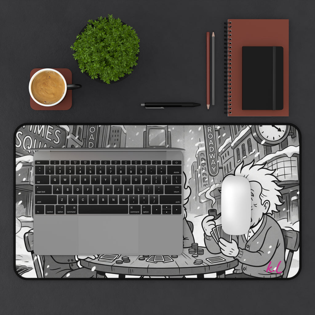 Vintage Cartoon Poker Night Desk Mat — Retro Casino Desk Pad