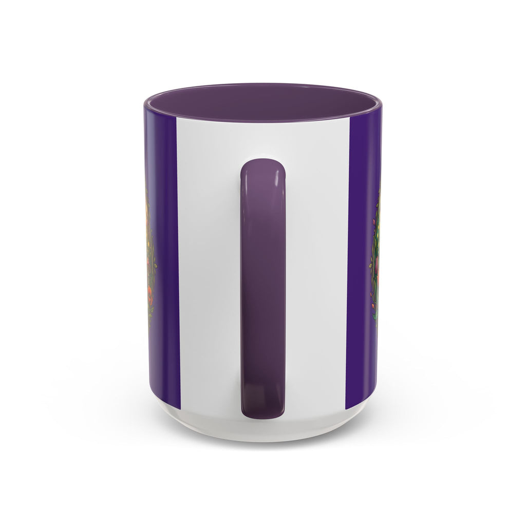 Elephant & Tulips Accent Coffee Mug — Floral Elephant Ceramic Mug (11/15oz)
