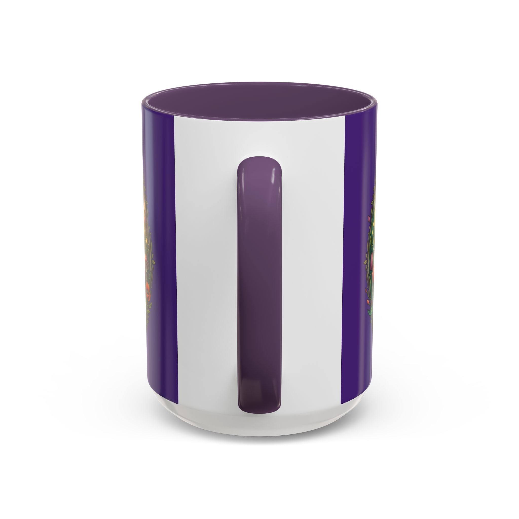 Elephant & Tulips Accent Coffee Mug — Floral Elephant Ceramic Mug (11/15oz)